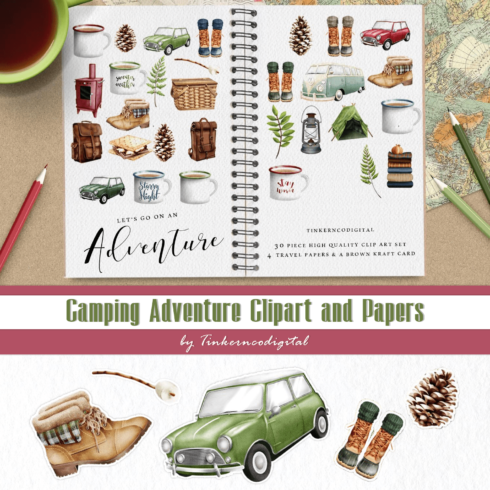 Camping Adventure Clipart and Papers.