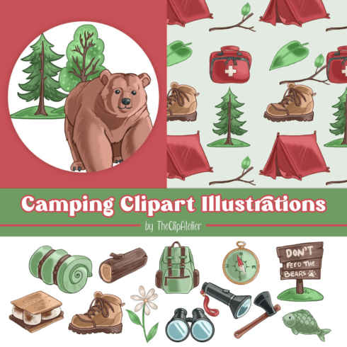 Camping Clipart Illustrations.