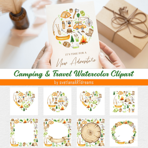 Camping & Travel Watercolor Clipart.