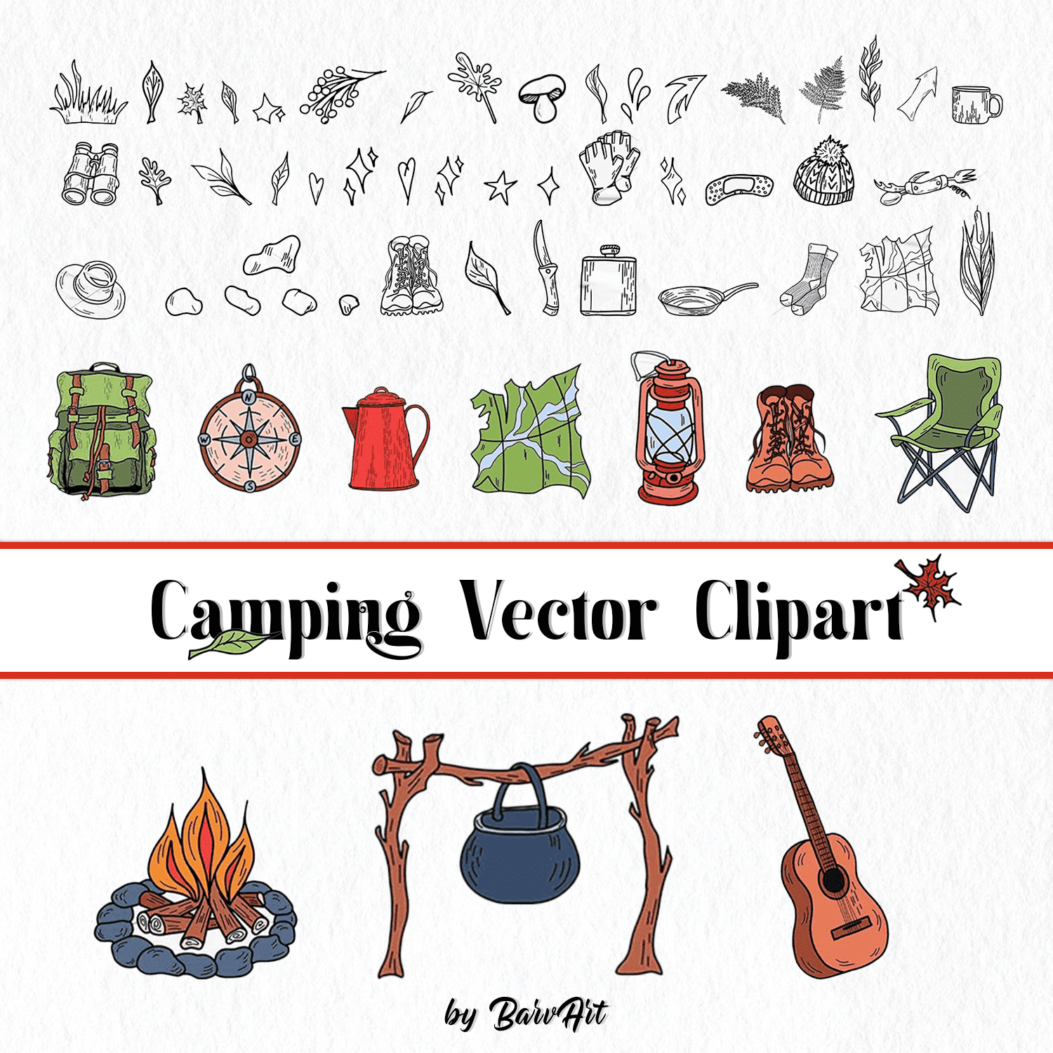Camping Vector Clipart cover.