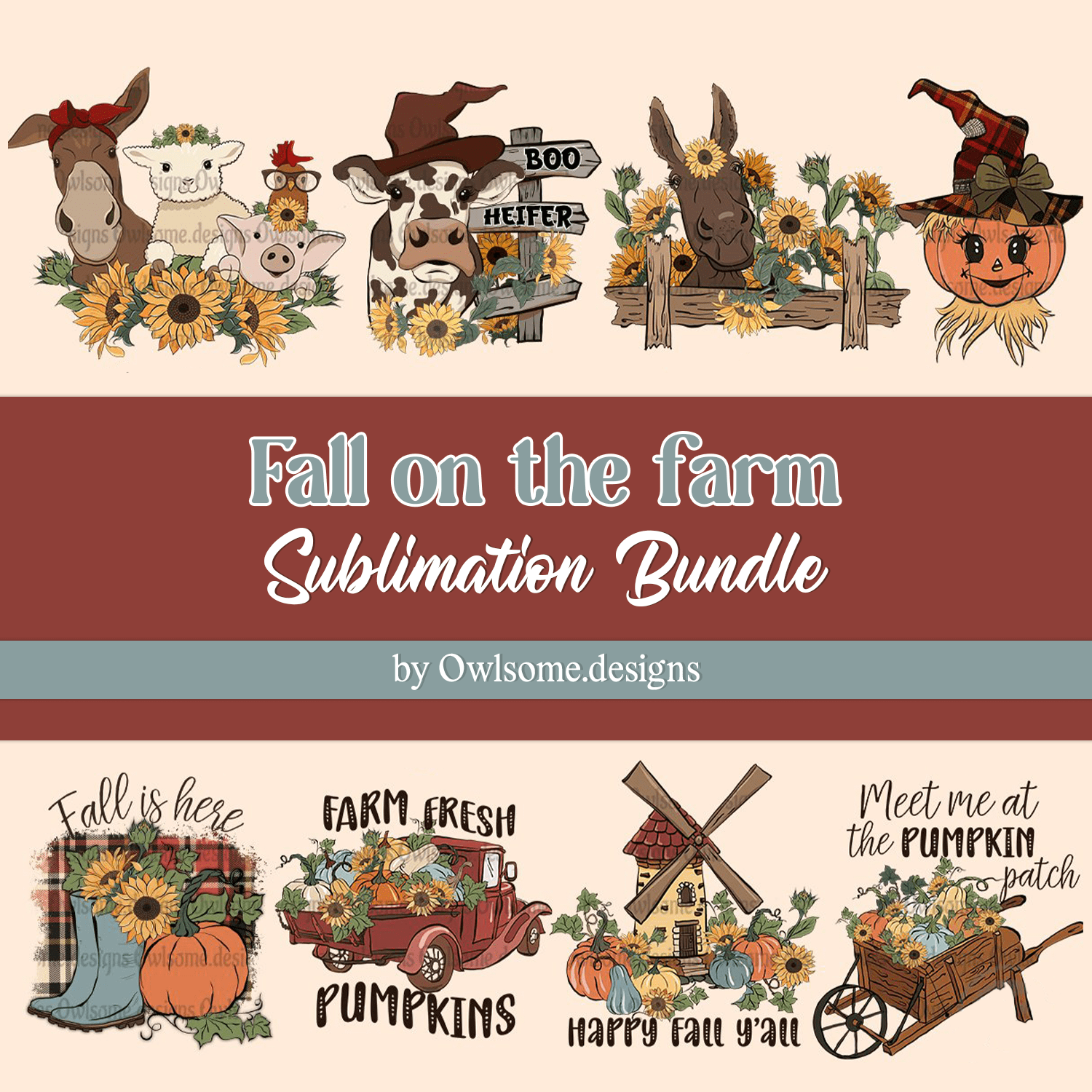 Fall on the farm Sublimation Bundle cover.