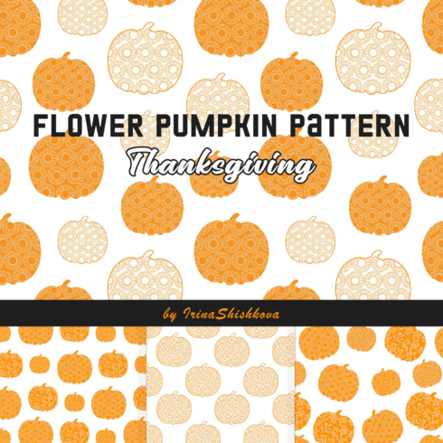 Flower Pumpkin pattern. Thanksgiving.
