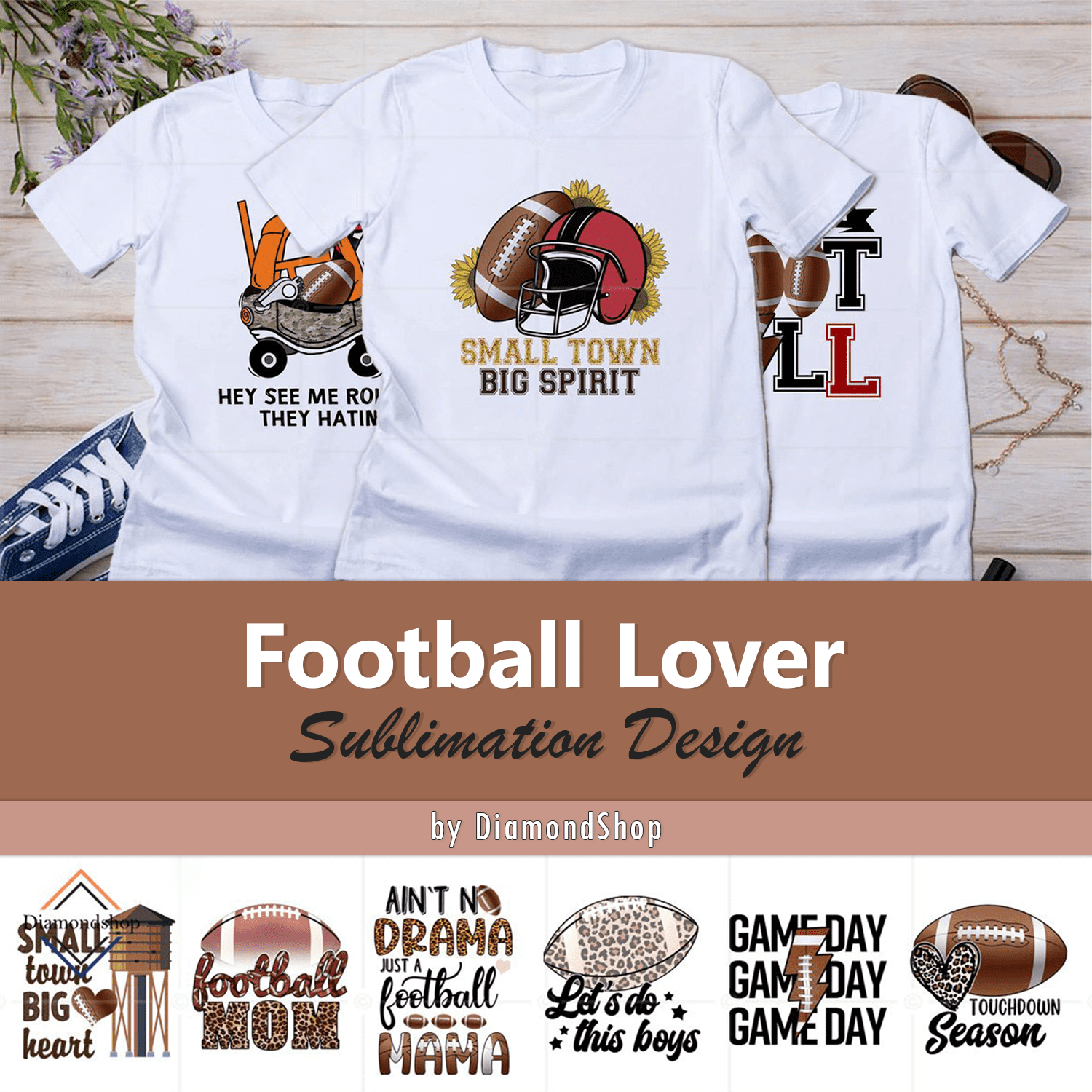 Football Lover Sublimation Design cover.