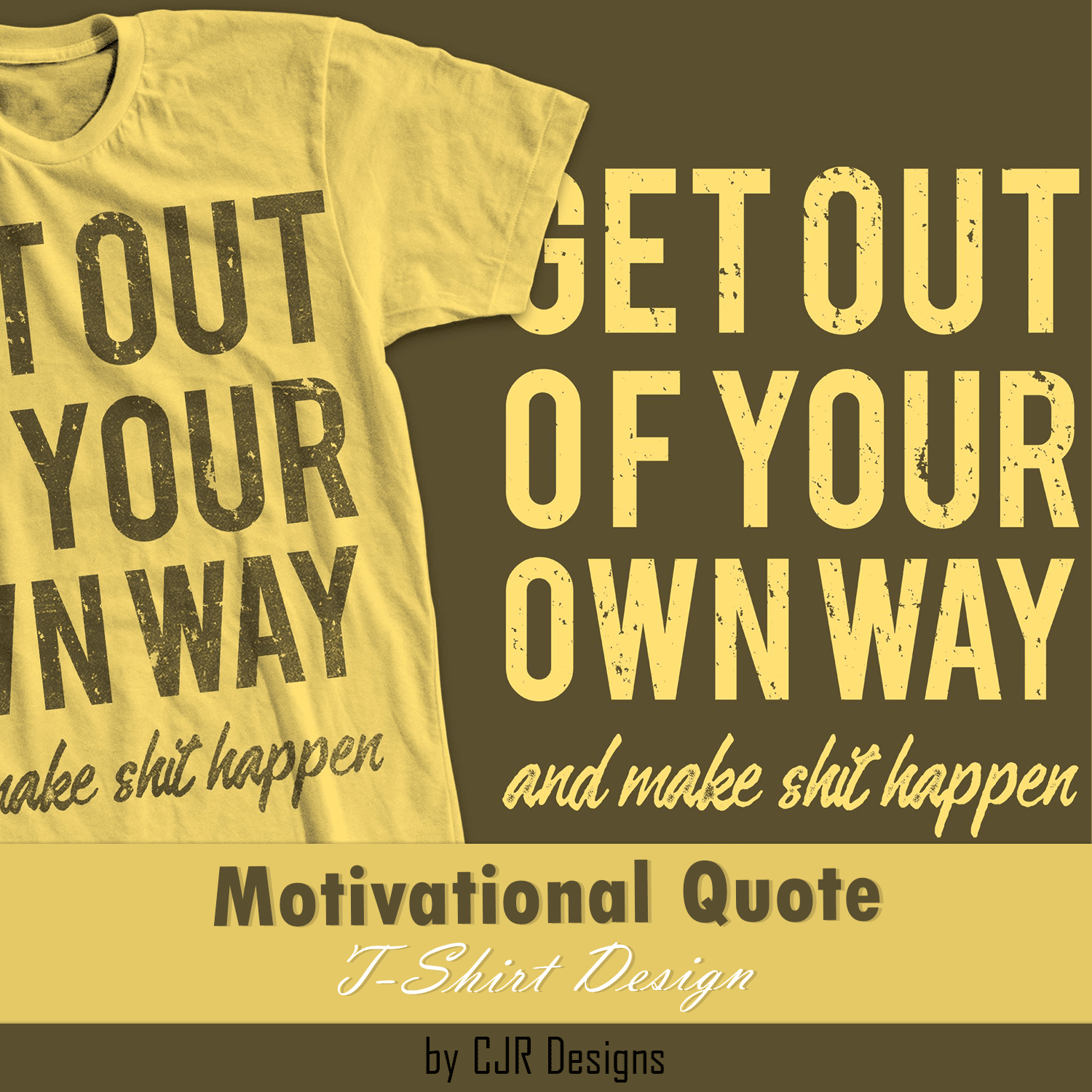Light yellow T-shirt with a lovely print with a motivational quote.