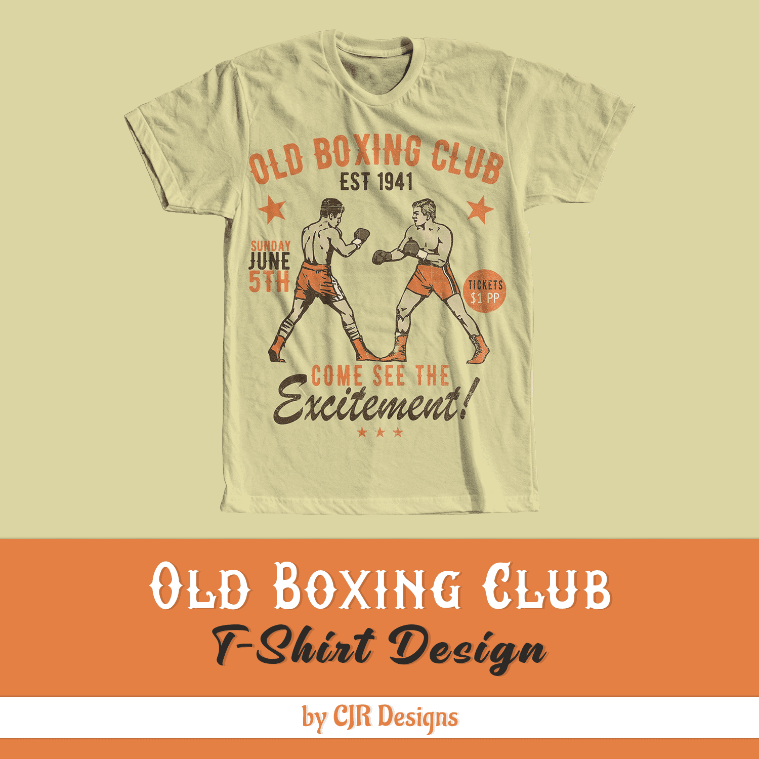 Old Boxing Club T-Shirt Design cover.