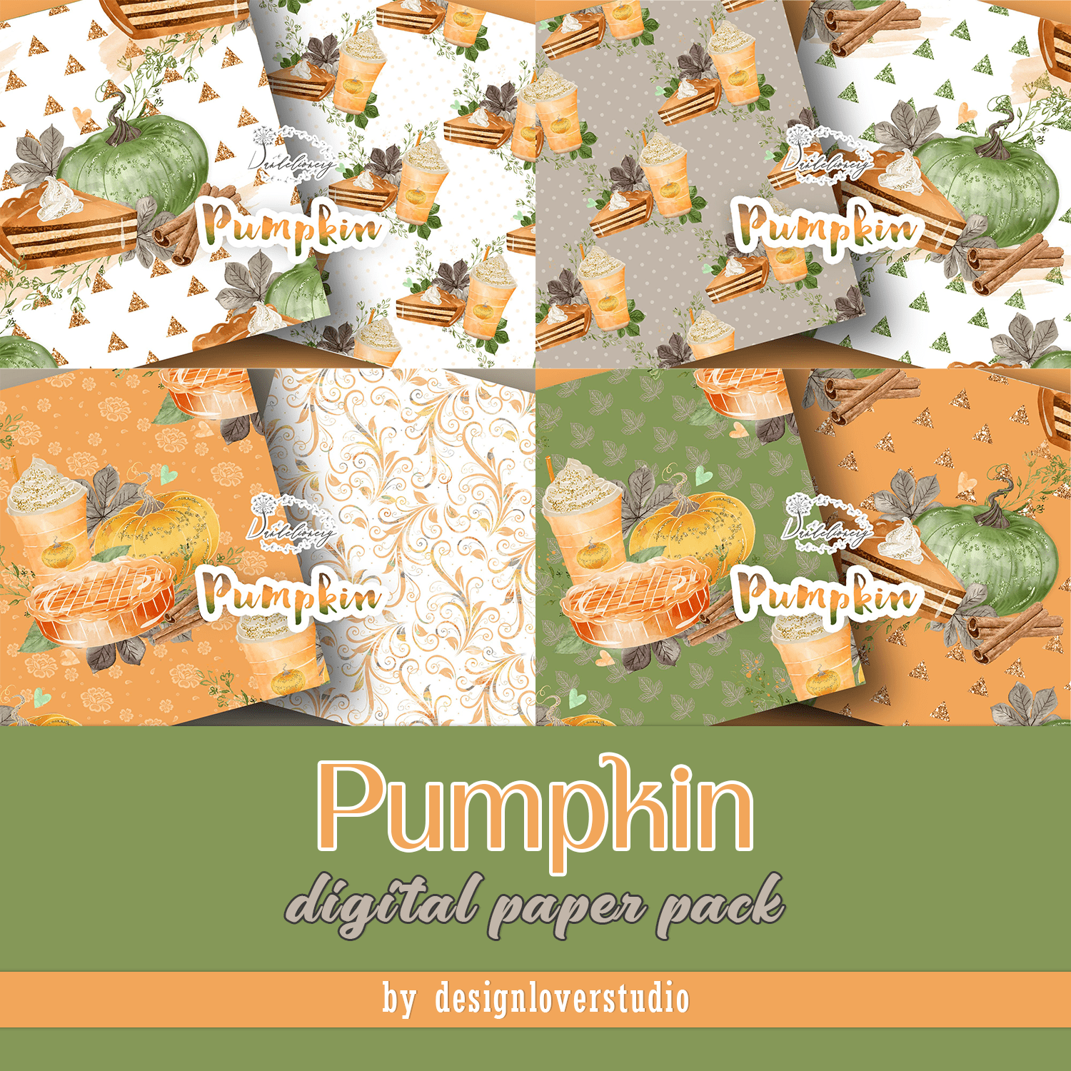 Pumpkin digital papaer pack.