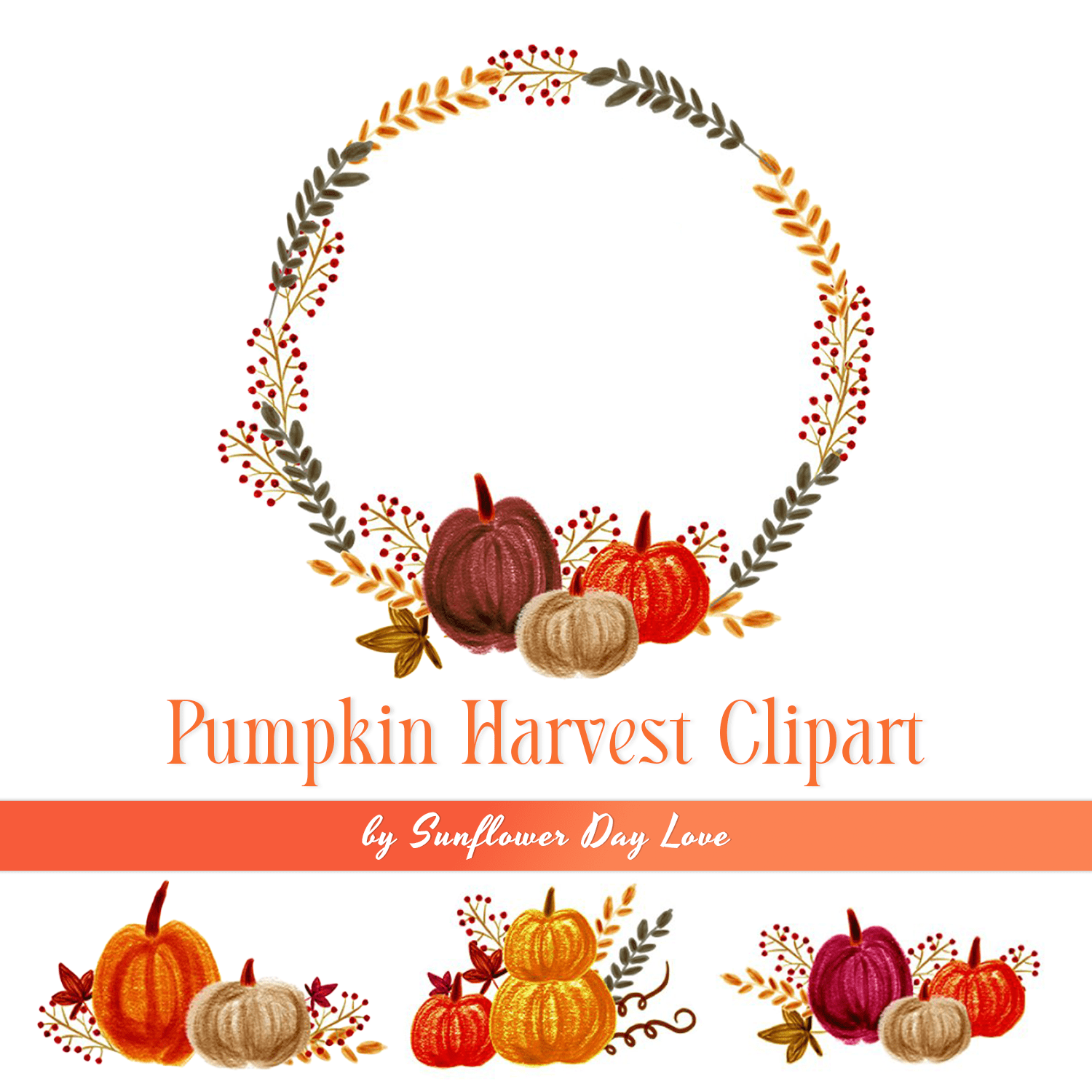 Pumpkin Harvest Clipart cover.