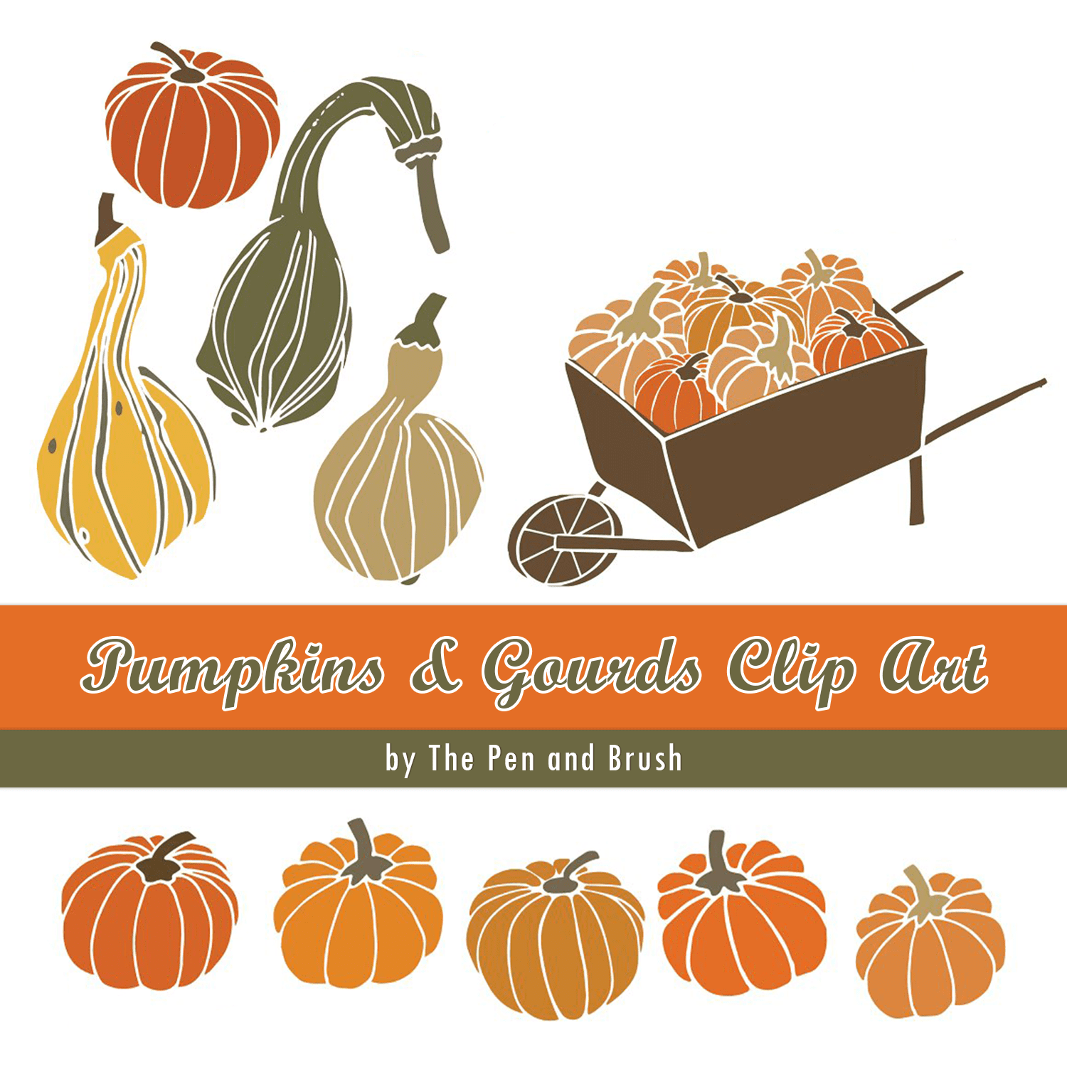 Pumpkins & Gourds Clip Art cover.