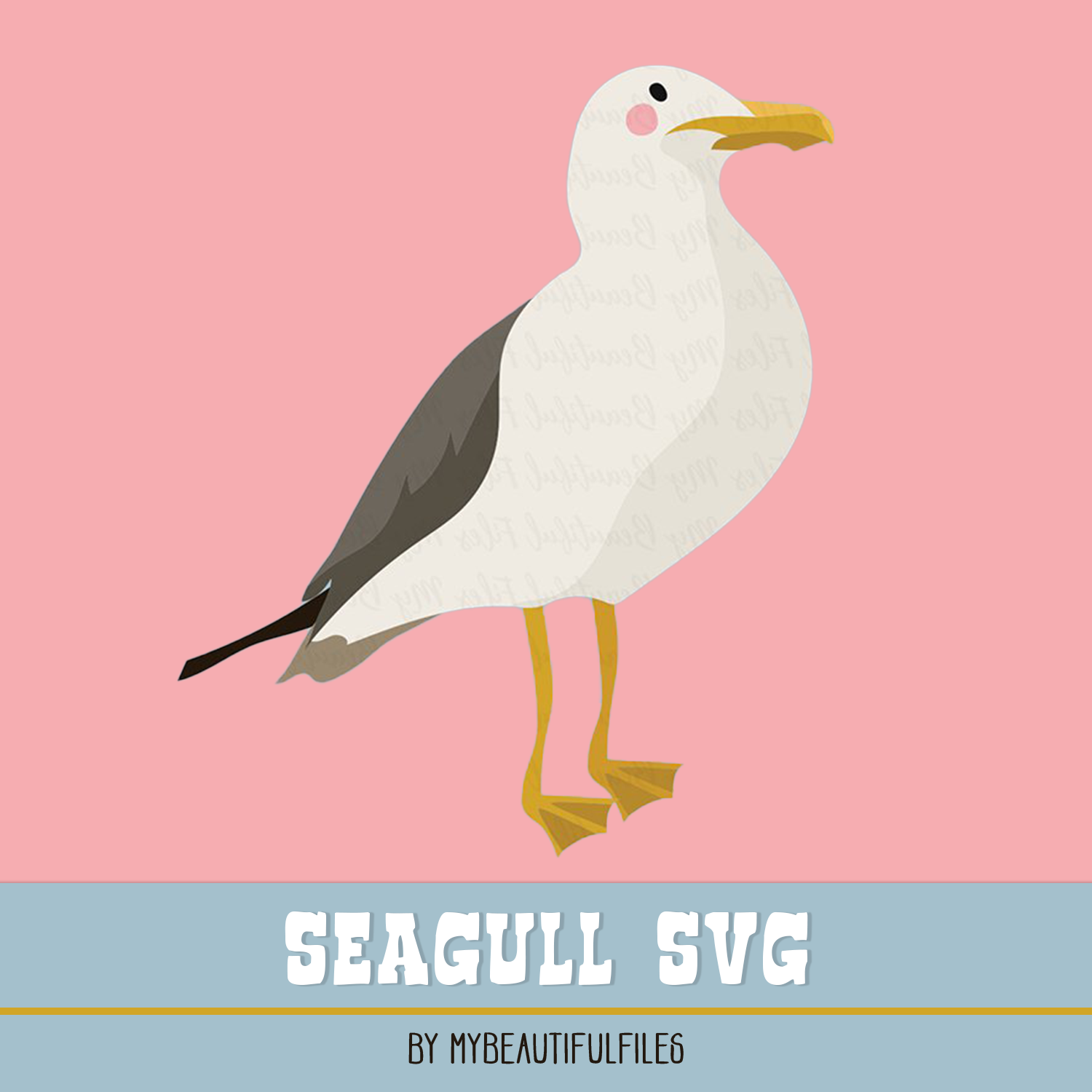 Seagull SVG - Cute Pirate SVG, EPS, PNG and JPG cover.