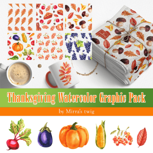 Thanksgiving Watercolor Graphic Pack.