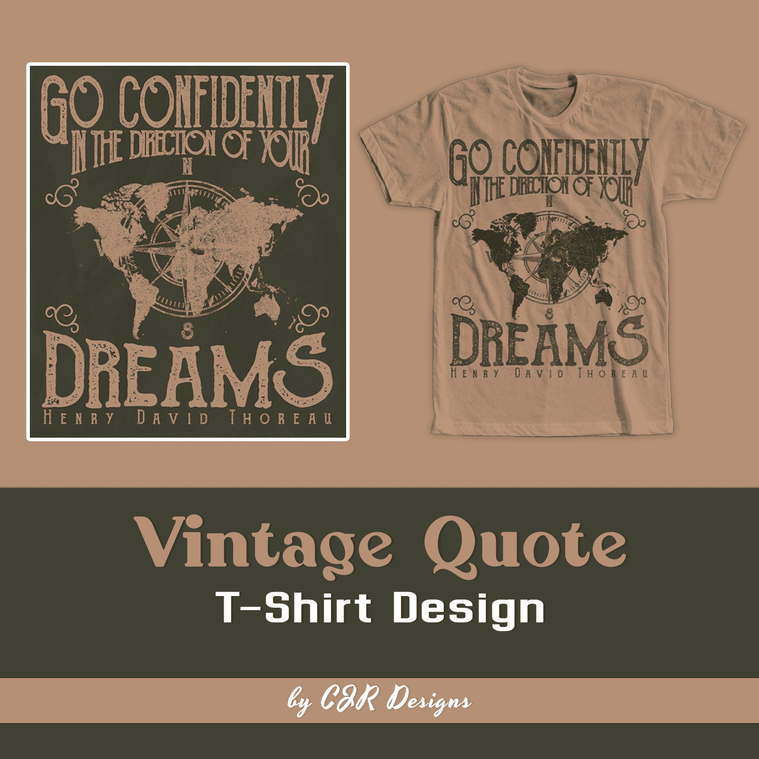 Vintage Quote T-Shirt Design cover.