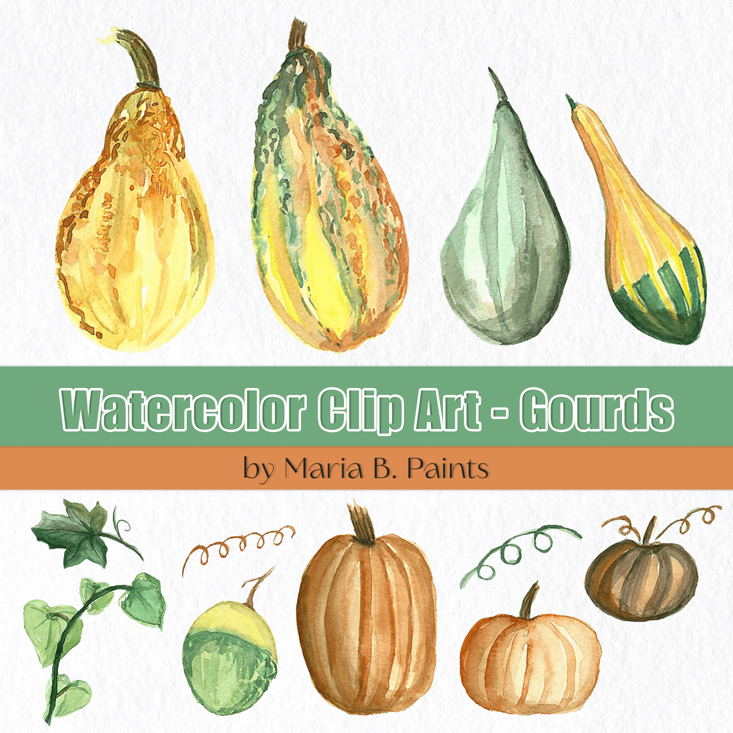Watercolor Clip Art - Gourds cover.