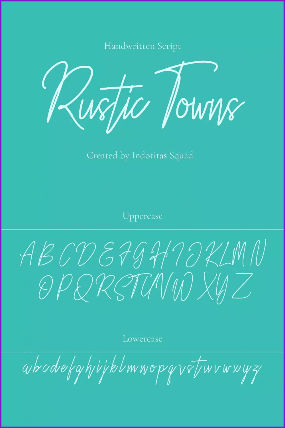 An example of a Rustic Towns Free Font on a green background.