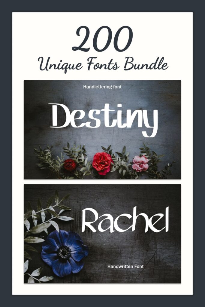 200 Unique Fonts Bundle Masterbundles 7805