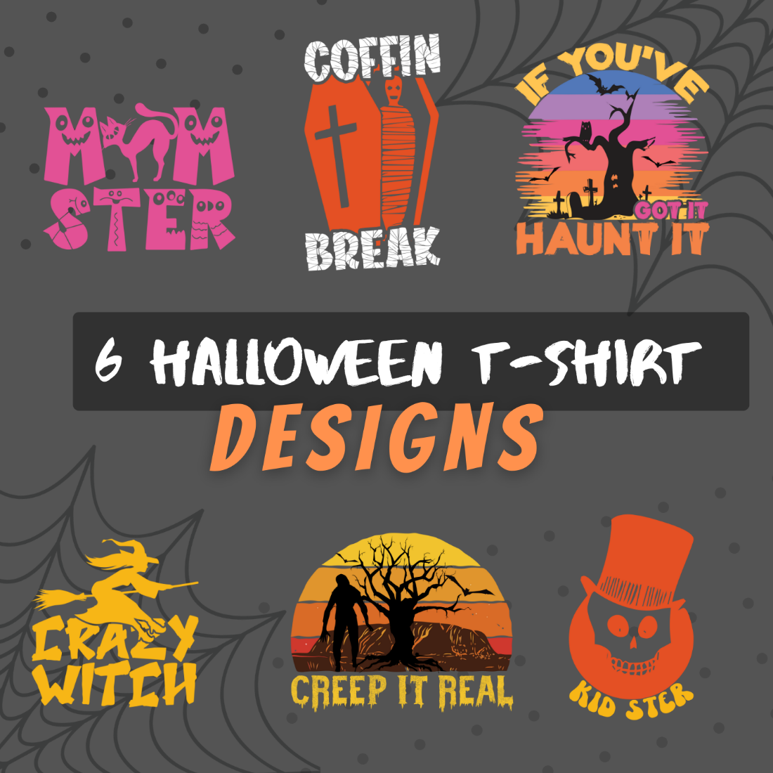 6 Halloween T-Shirt Design cover image.