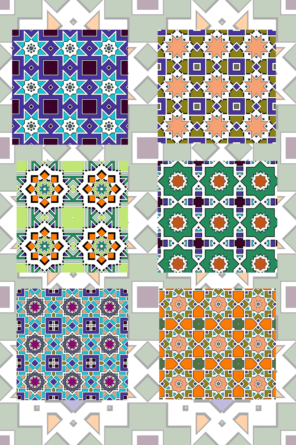 10 Geometrical Seamless Pattern Bundle pinterest image.