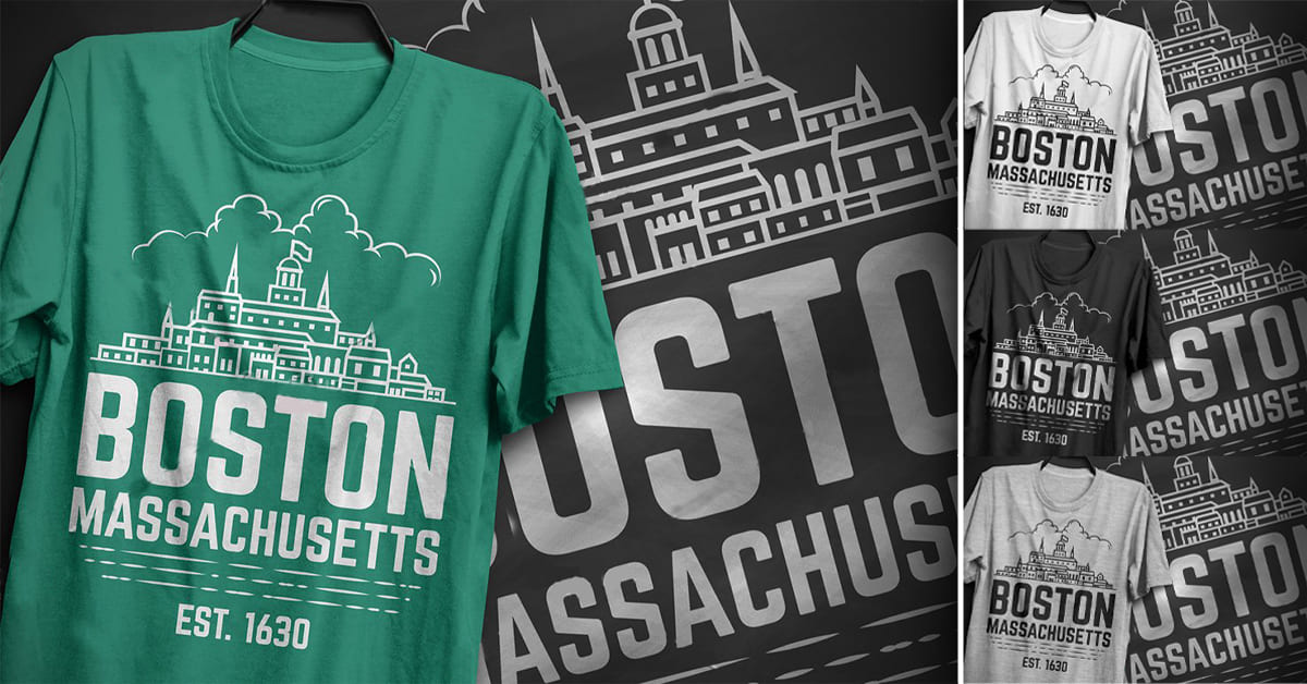 Boston Massachusetts T-Shirt Design - Facebook.