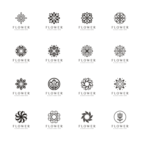 Set of Flower Logo Vector Design cover image.