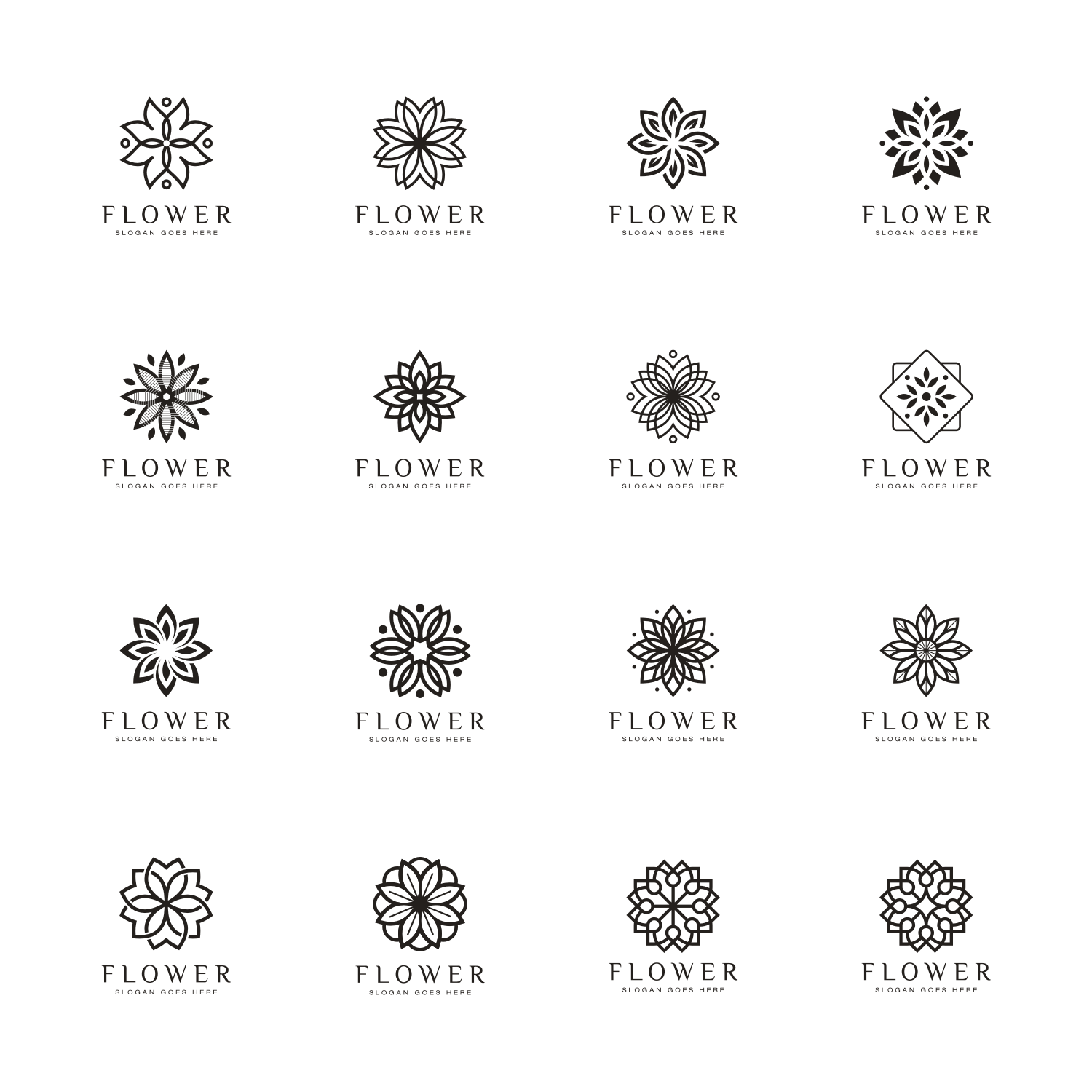 Set of Flower Logo Vector Design for your business.