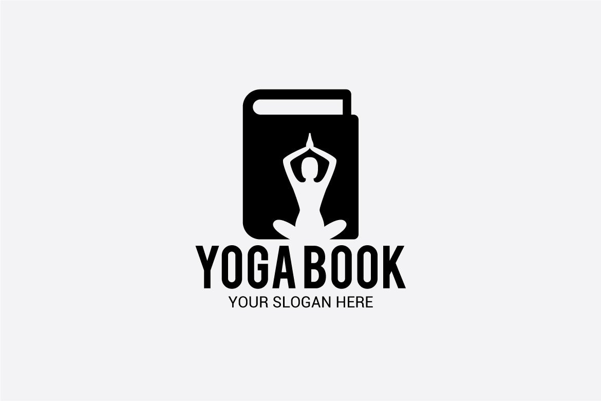 Calm black book logo for yoga industry.