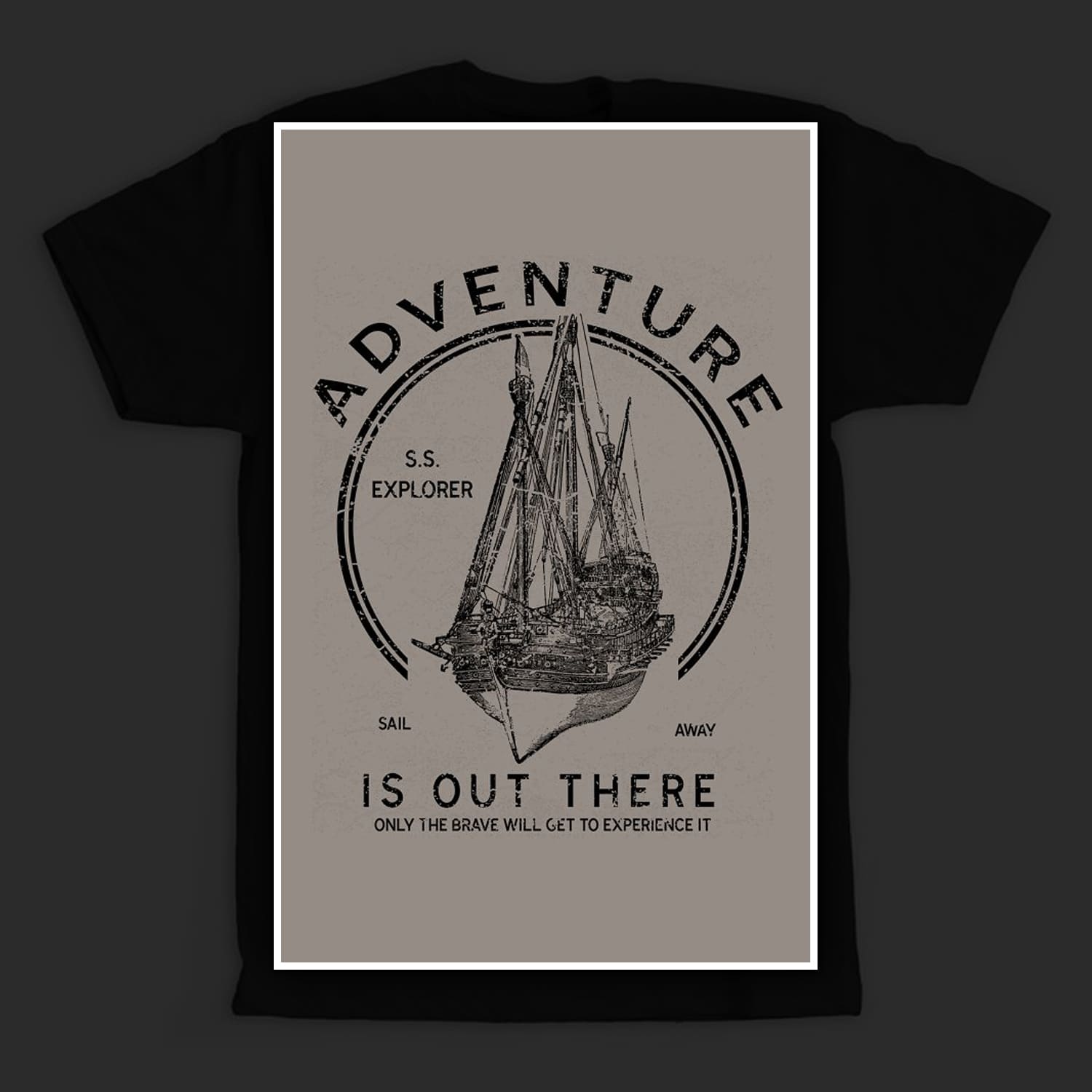 Adventure Is Out There T-Shirt Design Cover.