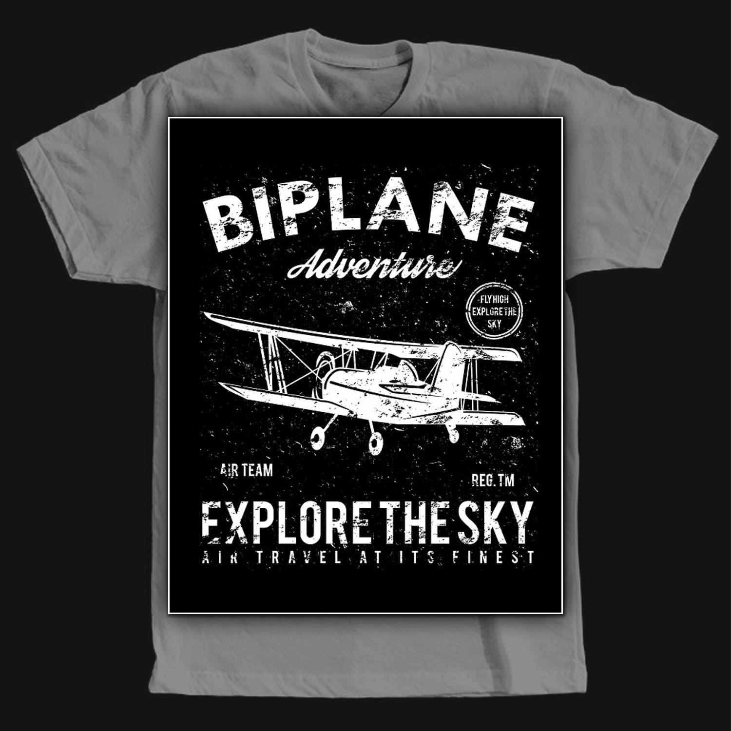 Biplane Retro Tshirt Design Cover.