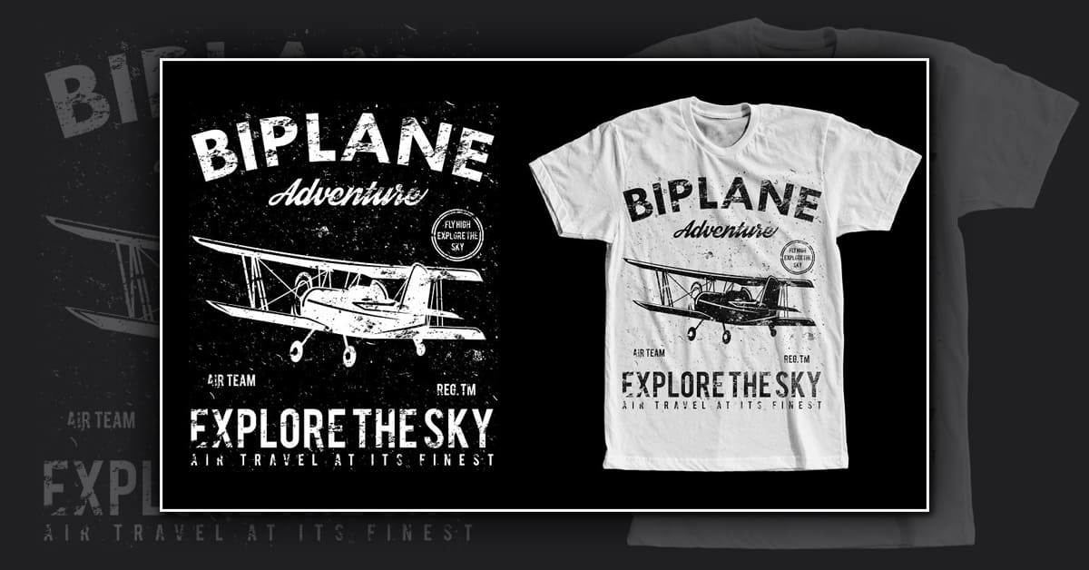 Biplane Retro Tshirt Design - Facebook.