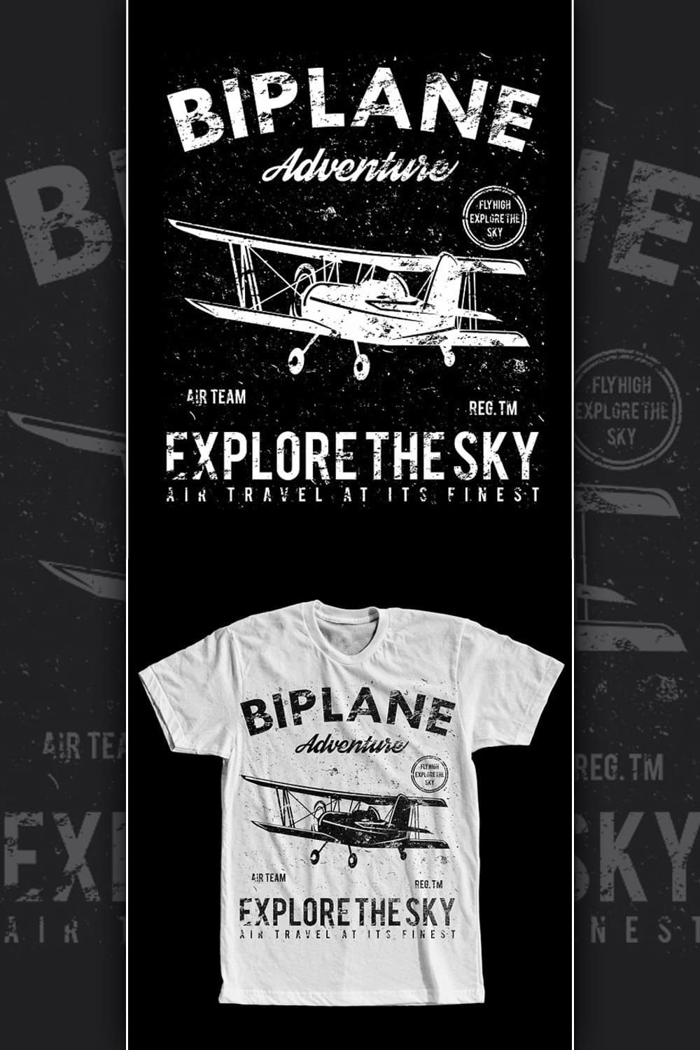 Biplane Retro Tshirt Design - Pinterest.