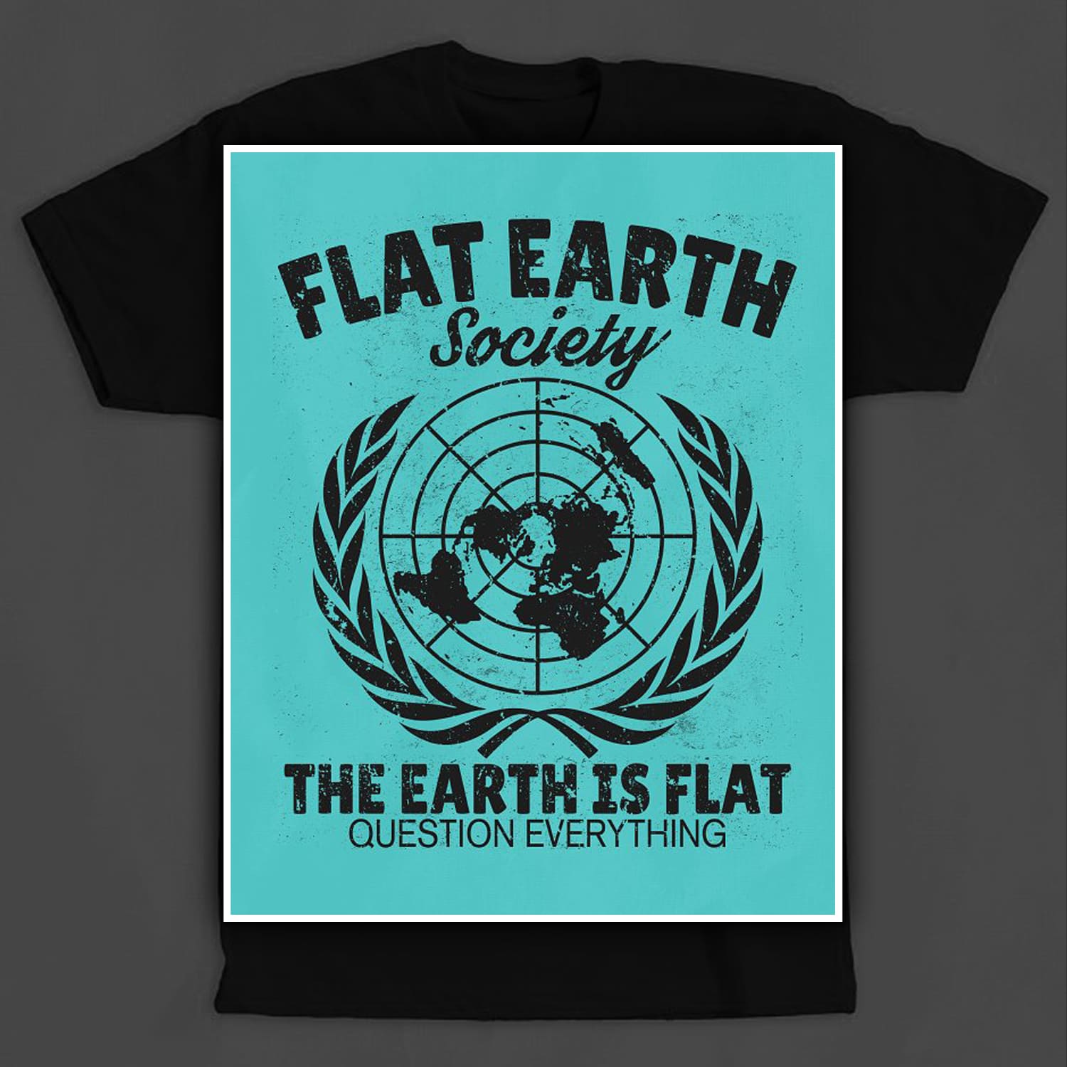 Flat Earth Society T-Shirt Design Cover.