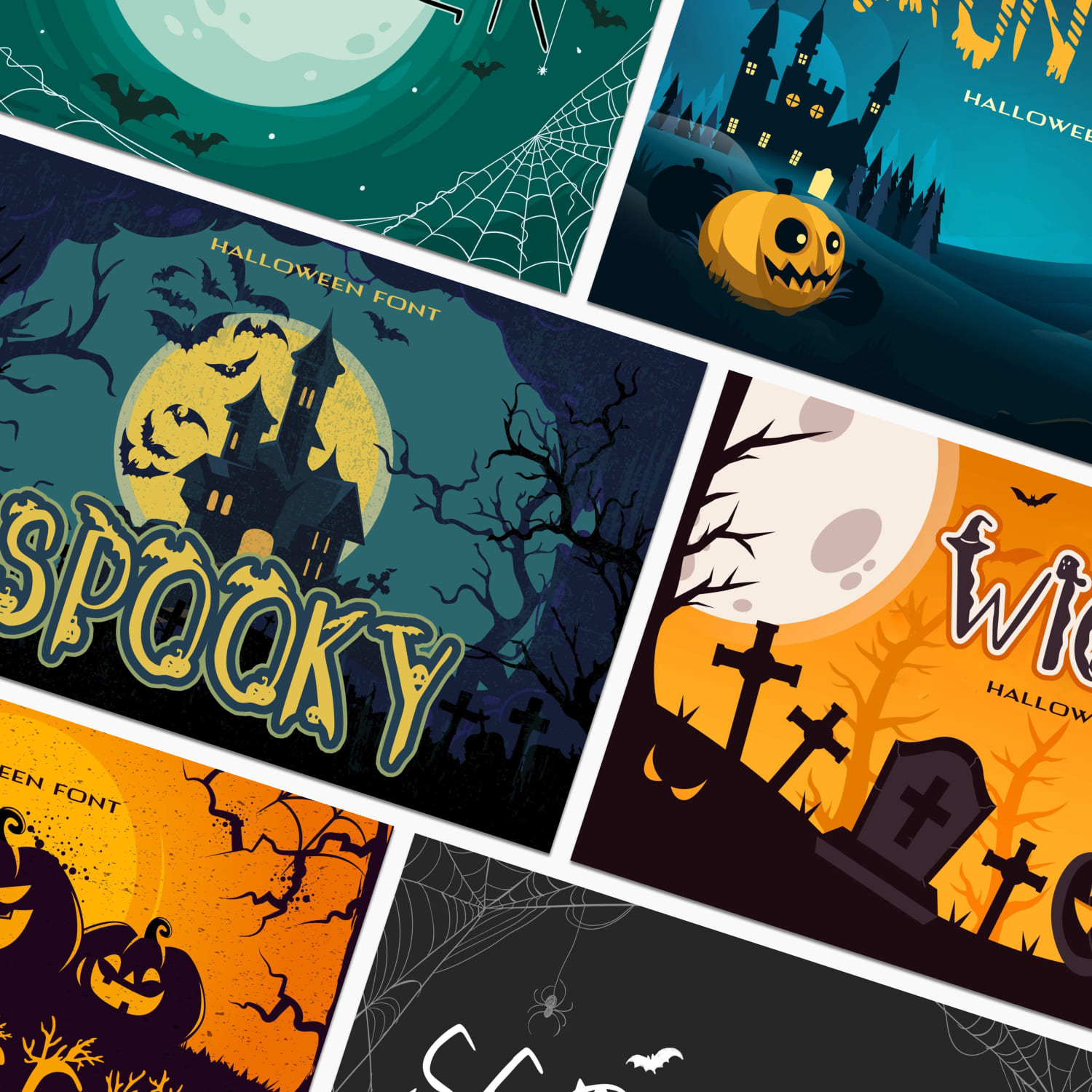 25 Halloween Multilingual Fonts cover.