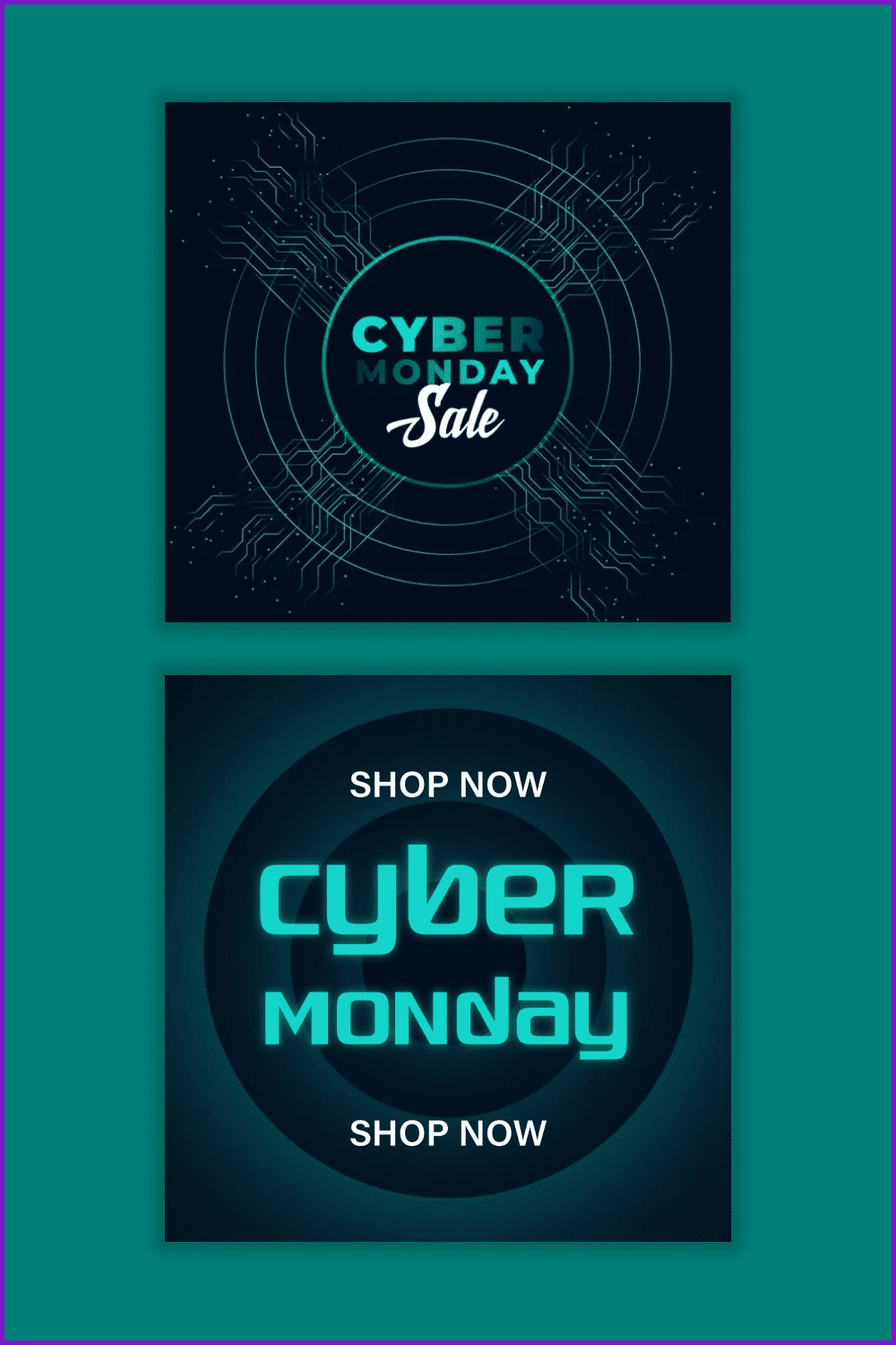 Banner for Cyber Monday with circle in black and green.