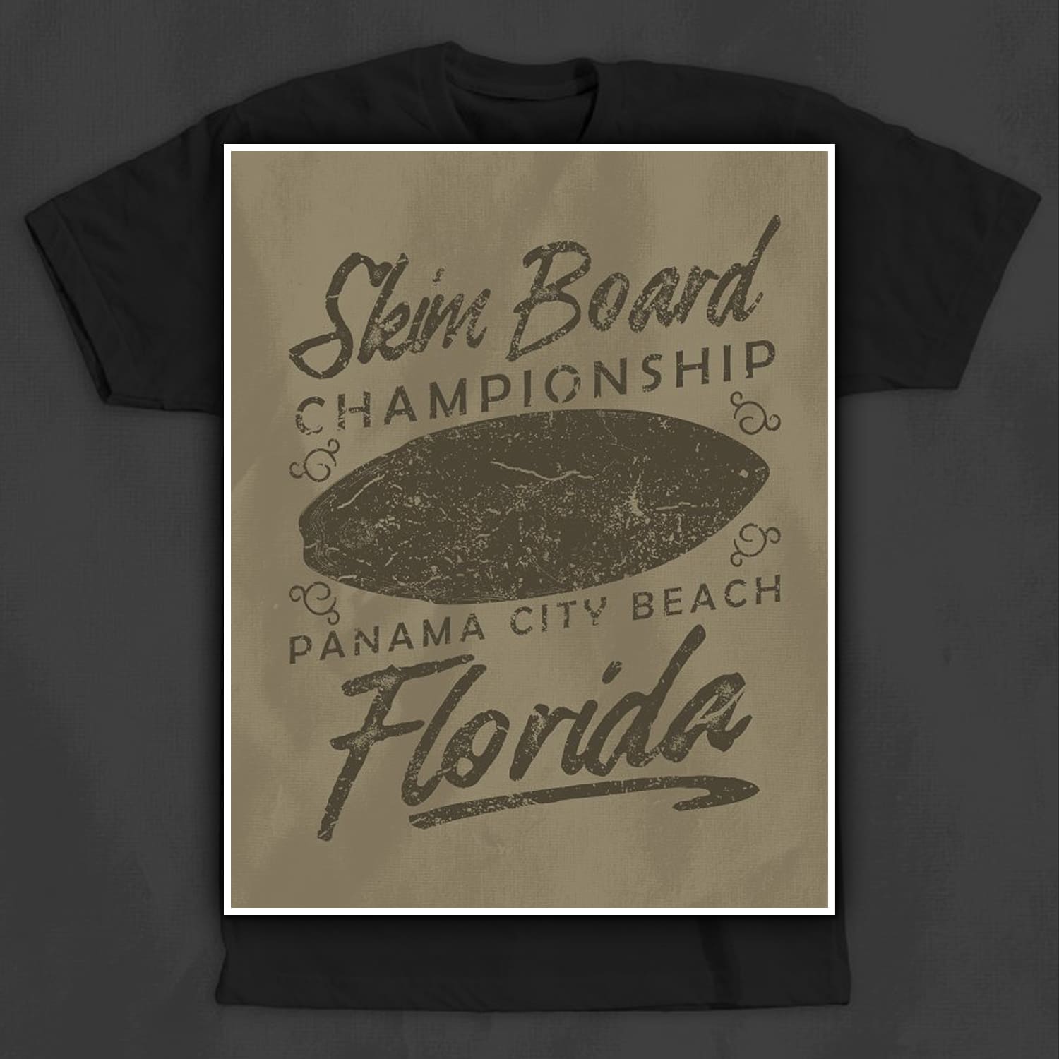 Skim Board Florida T-Shirt Design Cover.