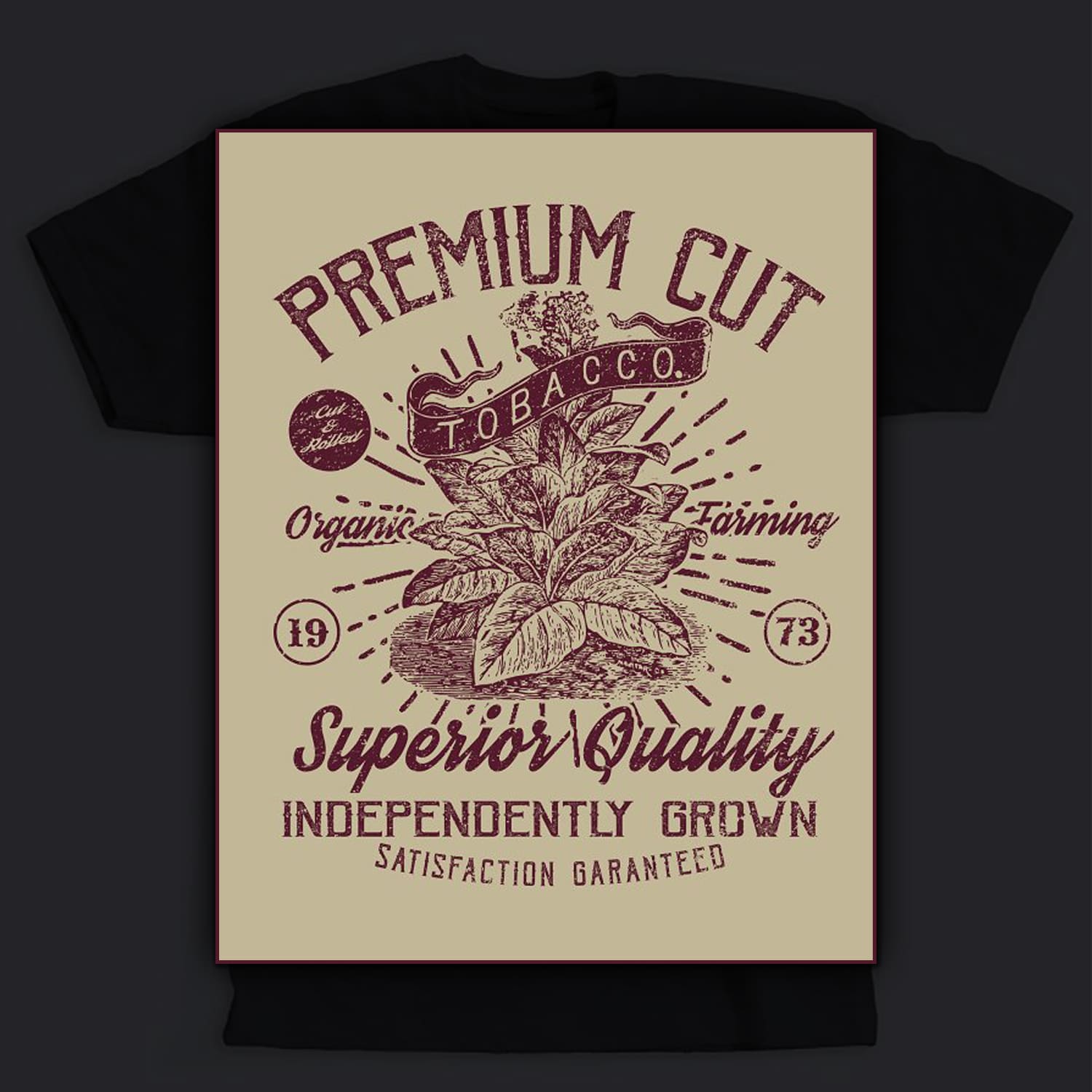 Premium Tobacco T-Shirt Design Cover.