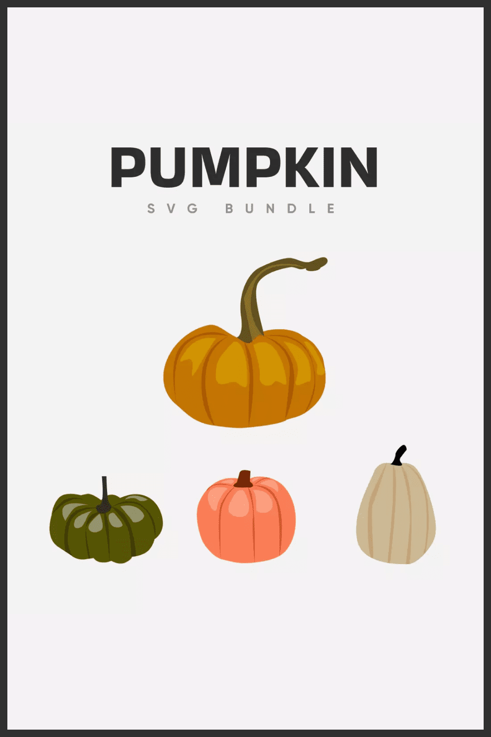 Collage of painted pumpkins in vector graphics.