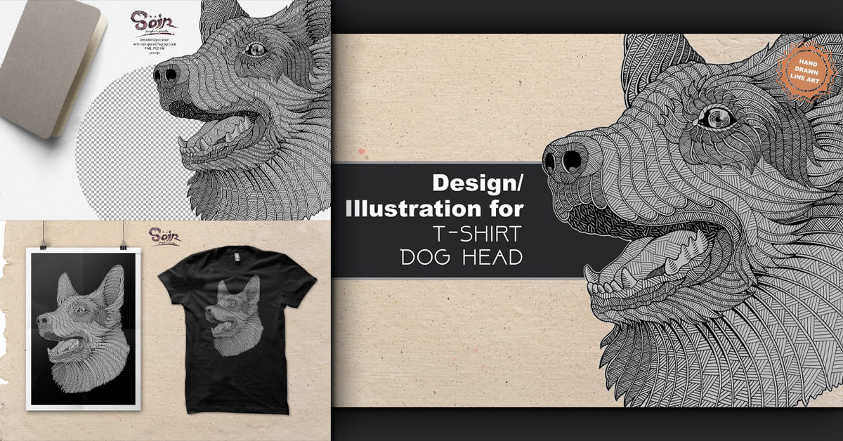 Dog T-shirt design (Hand drawn) - Facebook.