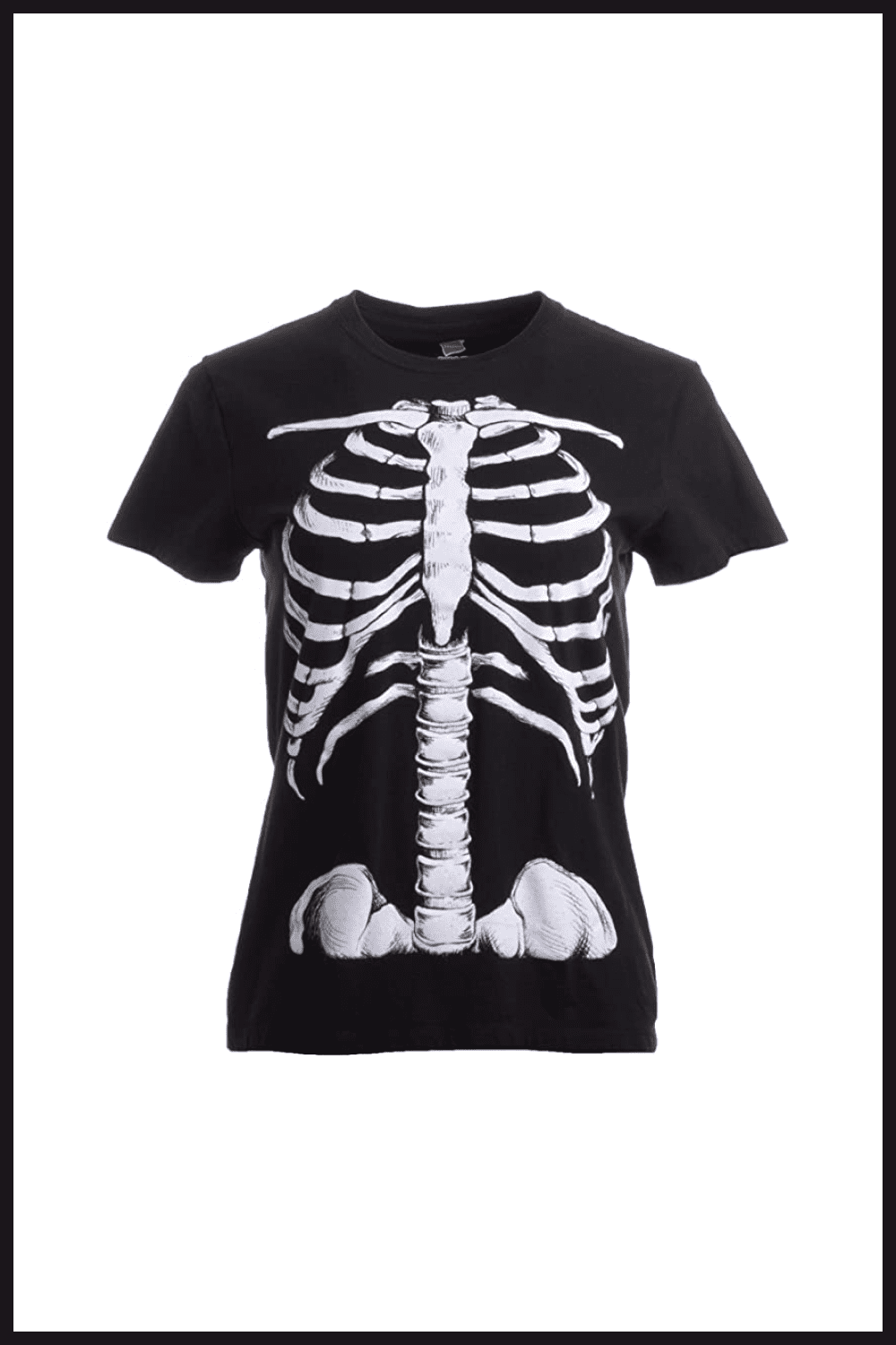 Black Chest Bone. T-shirt Print for Horror or Halloween. Hand