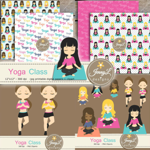 Yoga Digital Papers & Clipart - main image preview.