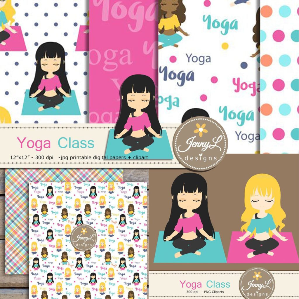 Yoga Digital Papers & Clipart – MasterBundles