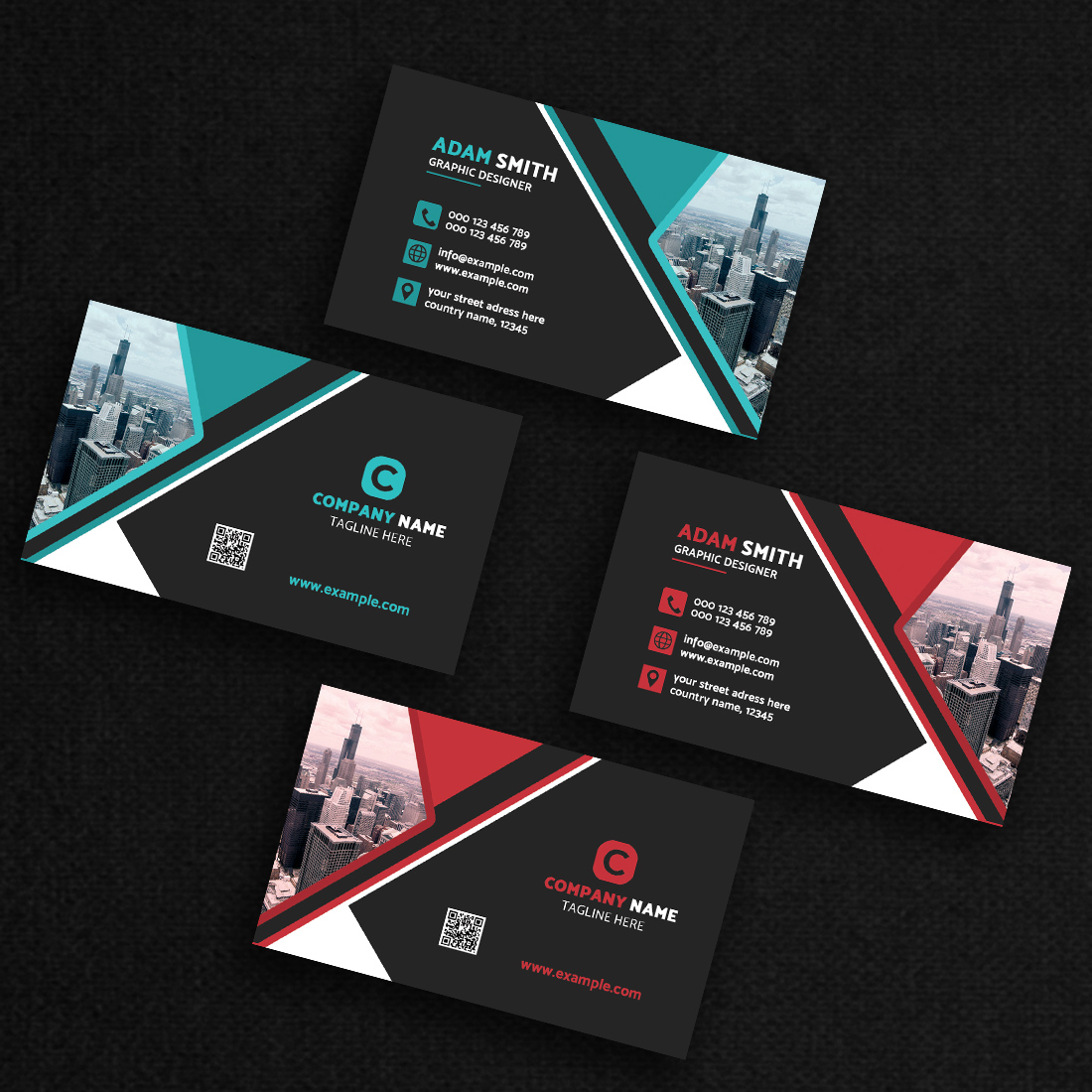 Color Corporate and Modern Business Card cover image.
