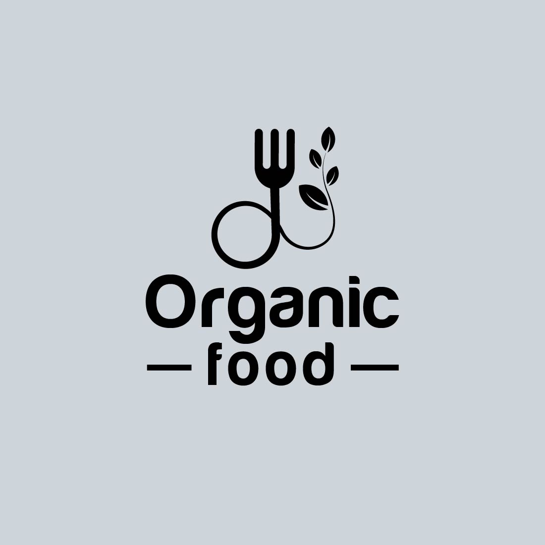 Organic Food Logo Design, black logo.