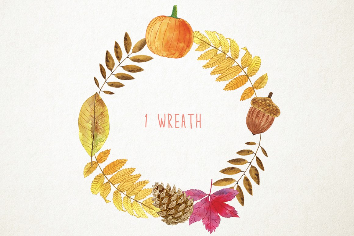 Wreath from the autumn leaves.