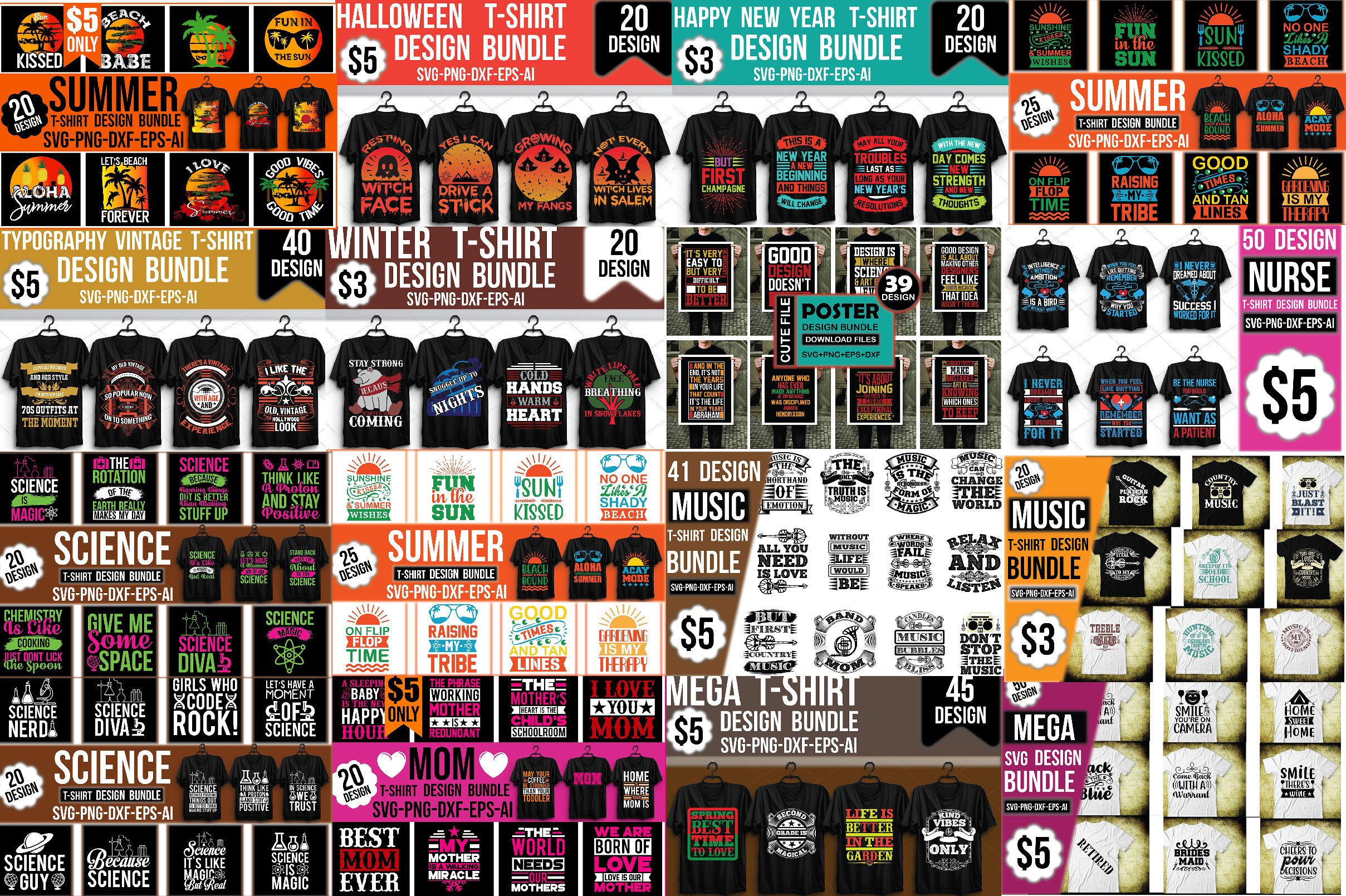 Cool huge t-shirt collection for different purposes.