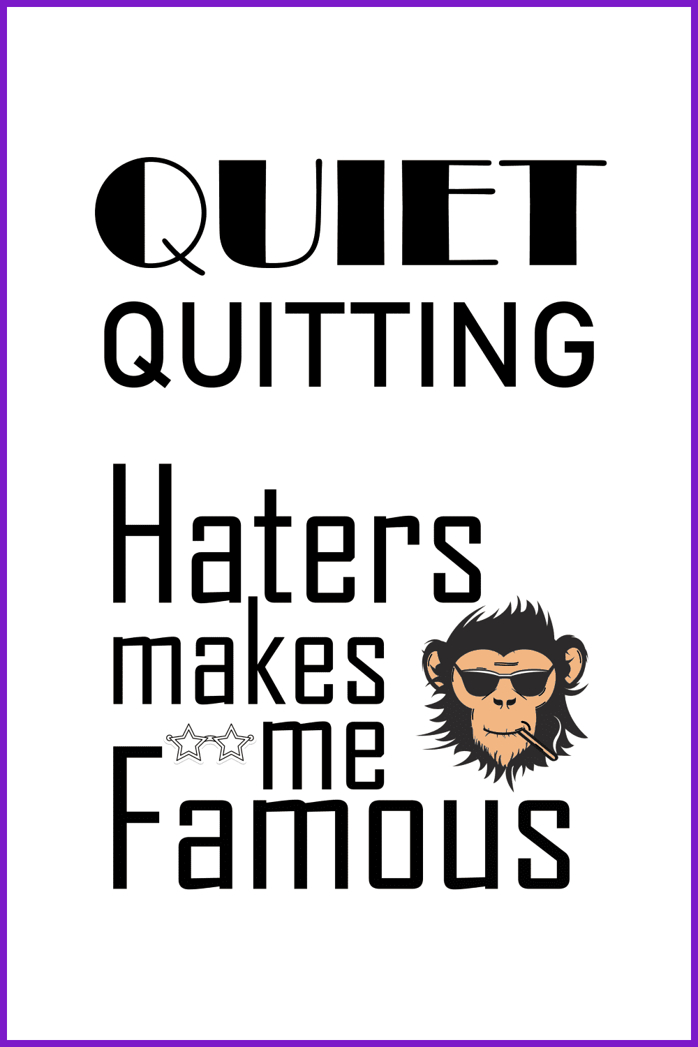 Black text and drawn muzzle of a monkey with a cigarette on a white background.
