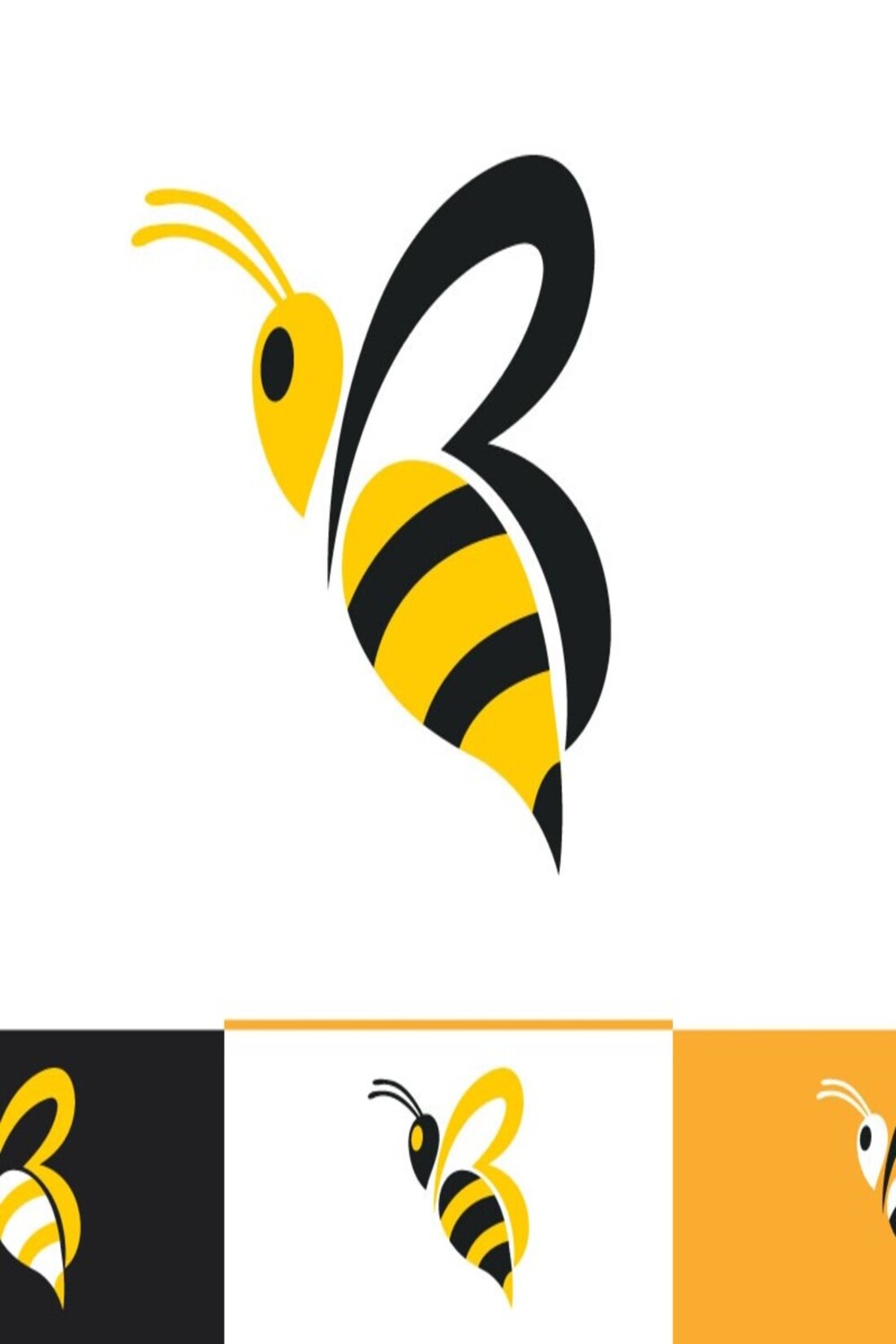 Bee Logo Template Vector Icon pinterest image.