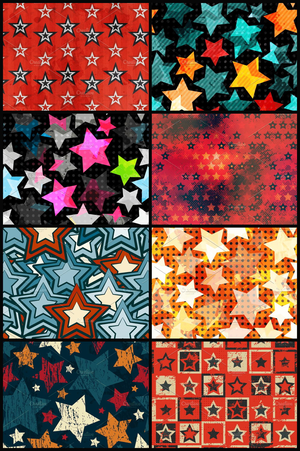 3 star seamless patterns