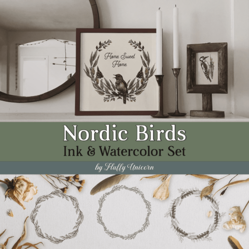 Nordic Birds Ink & Watercolor Set.