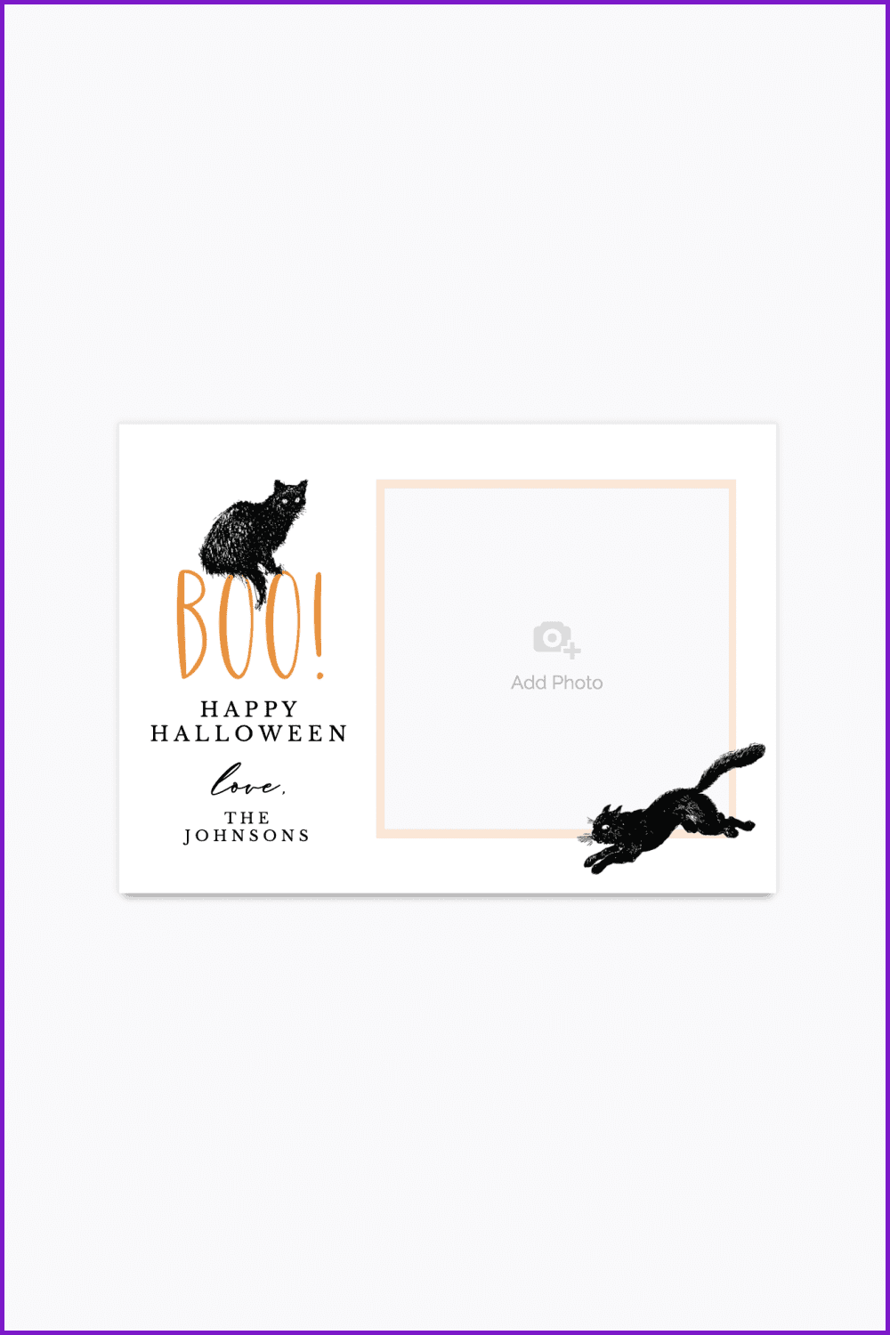 Halloween card with two black cats.