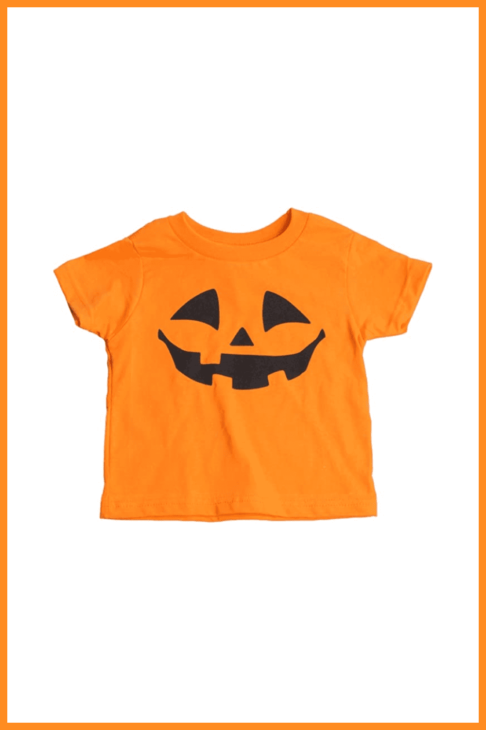 Orange t-shirt with Pumpkin Face Jack O' Lantern.