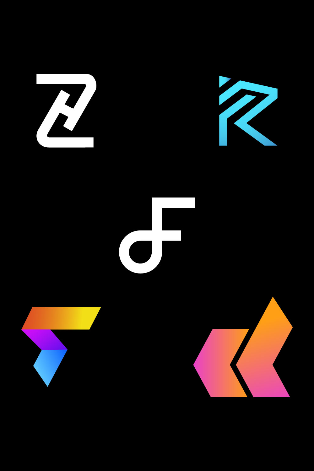 Five Word Mark Logos Design pinterest image.
