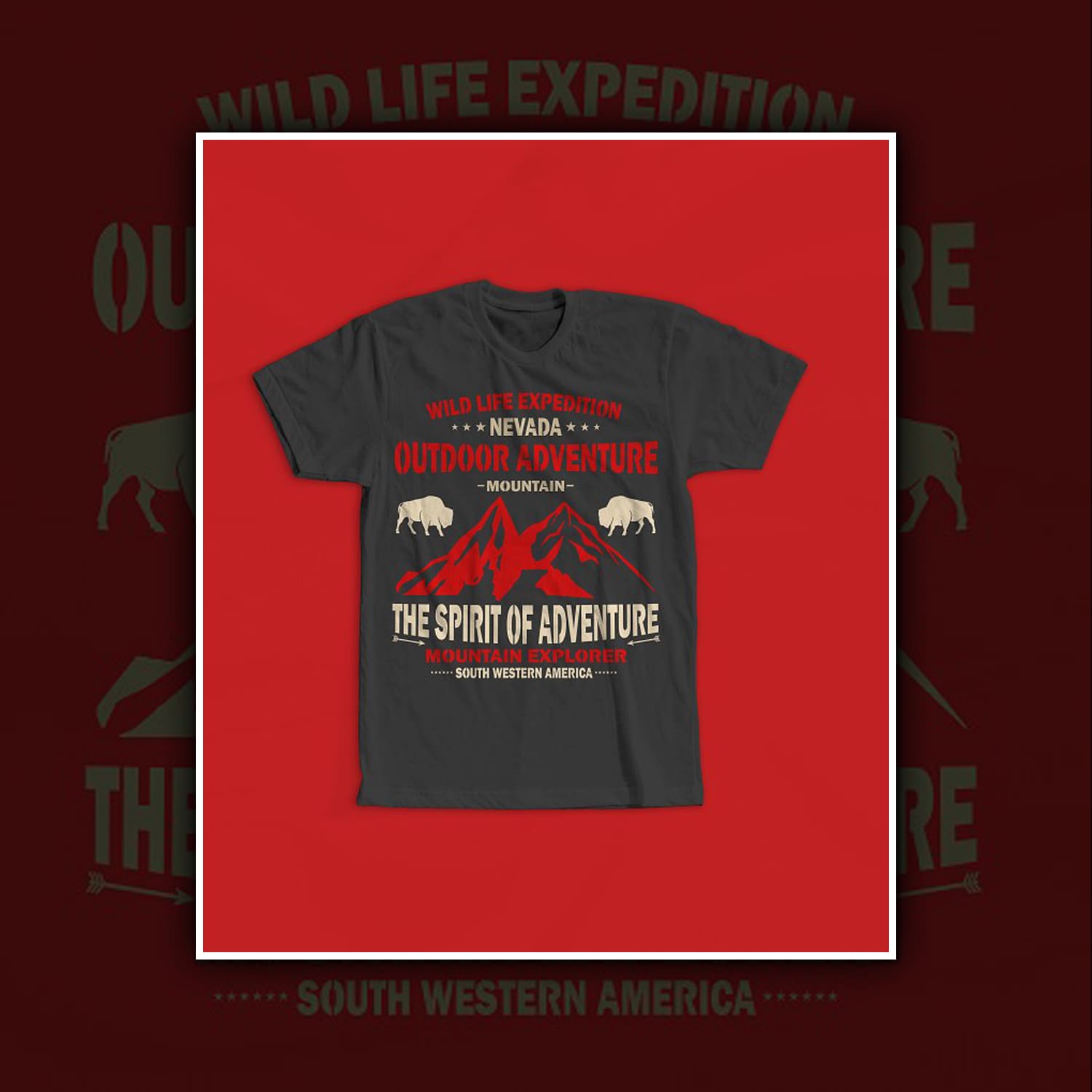 Mountain Wildlife T-Shirt Design.